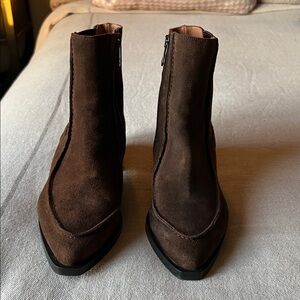 Spanish Suede Brown Ankle Booties